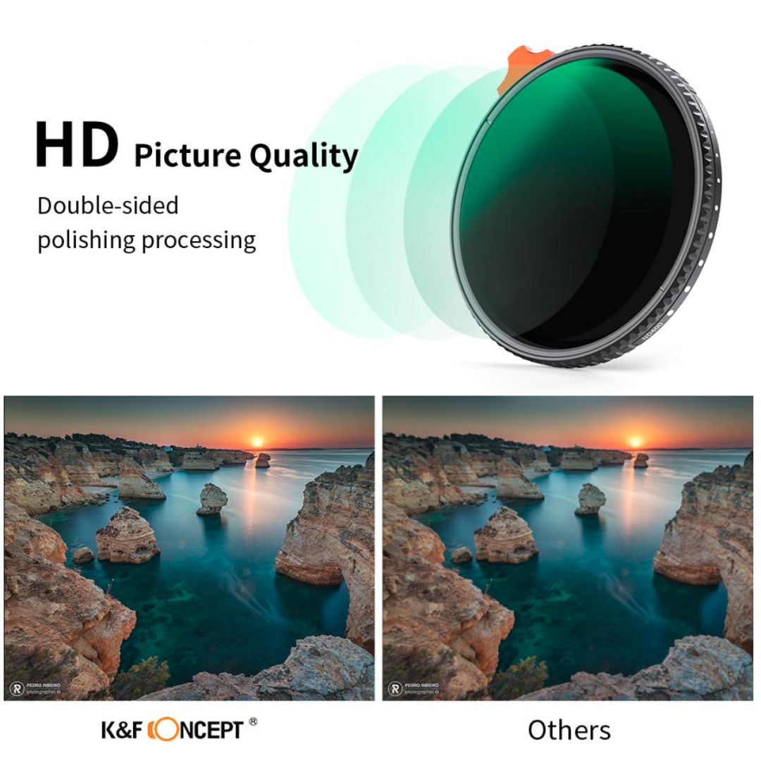 K&F Concept 46mm Variable ND Filter ND2-ND400 Nano X VND KF01.2376 - 6